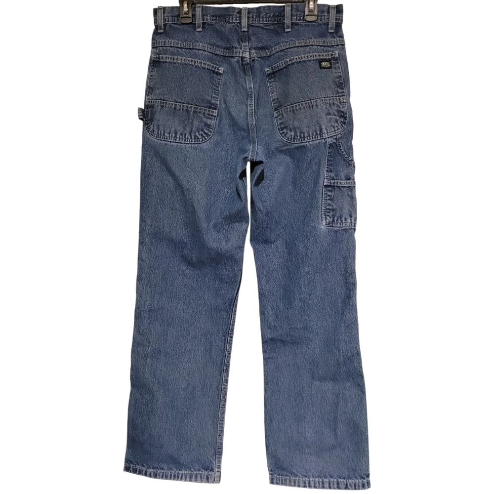 VTG Key Carpenter Jeans Denim Relaxed Straight Mens Workwear 100% Cotton 34x32